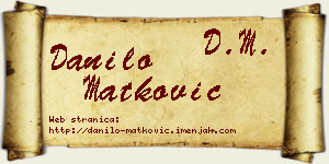 Danilo Matković vizit kartica